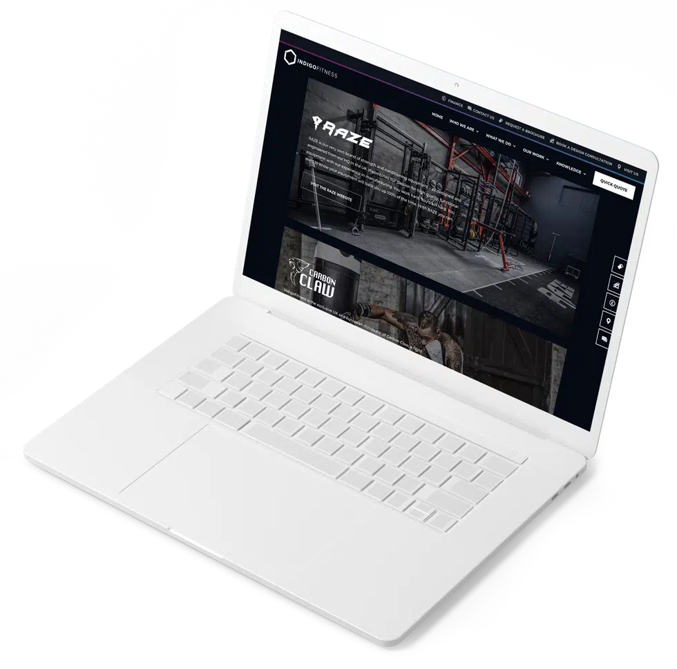 indigo-fitness-laptop-webdesign-mock-up lensology web design in a laptop screen